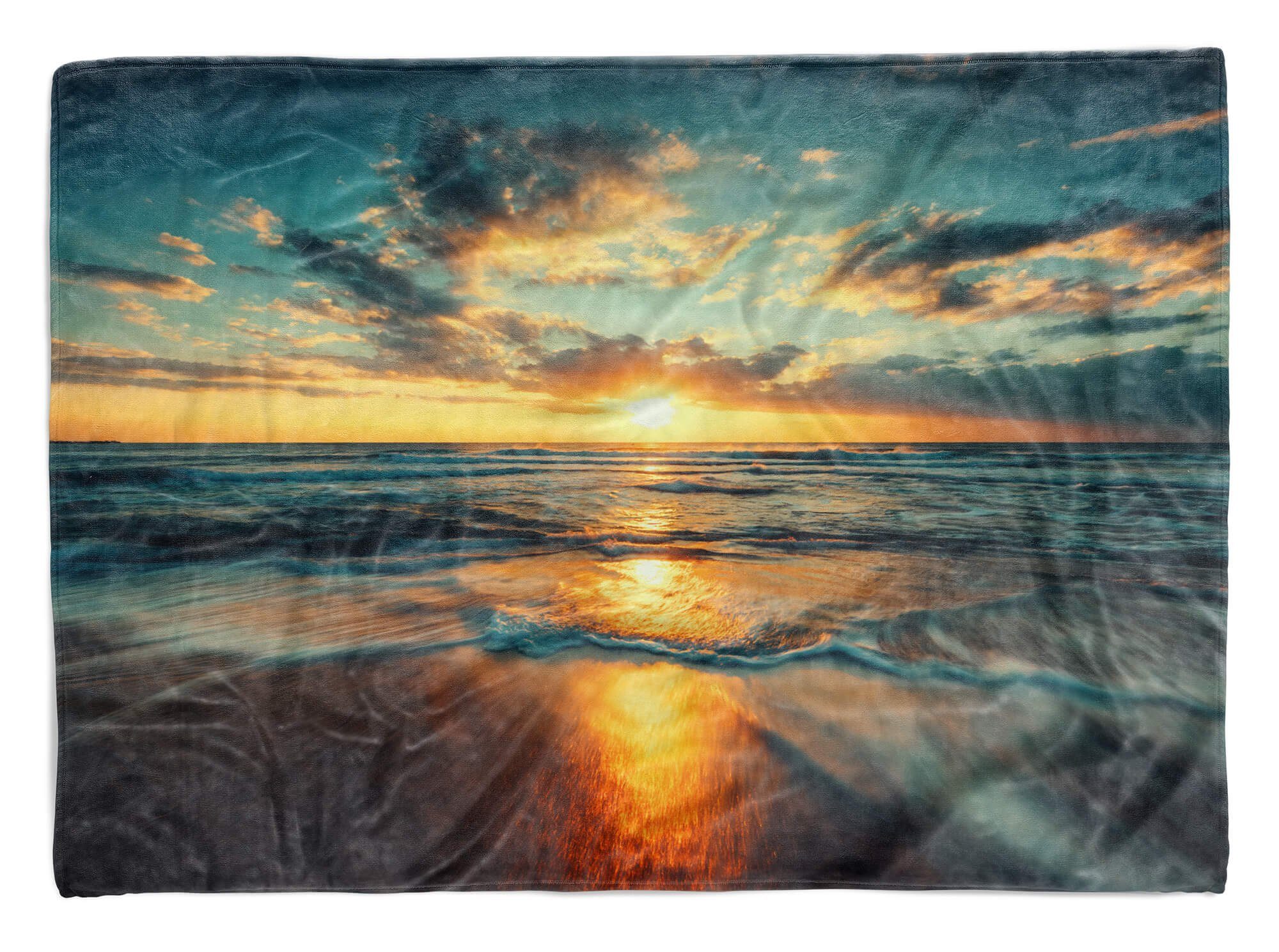 Sinus Art Handtücher Handtuch Strandhandtuch Saunatuch Kuscheldecke mit Fotomotiv Horizont Kunstvoll, Baumwolle-Polyester-Mix (1-St), Handtuch