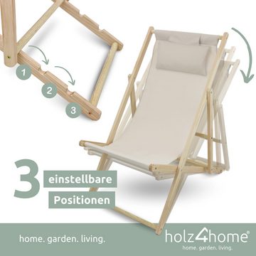 holz4home Gartenliege 2er Set Liegestuhl klappbar aus Kiefernholz I Sonnenliege Balkon