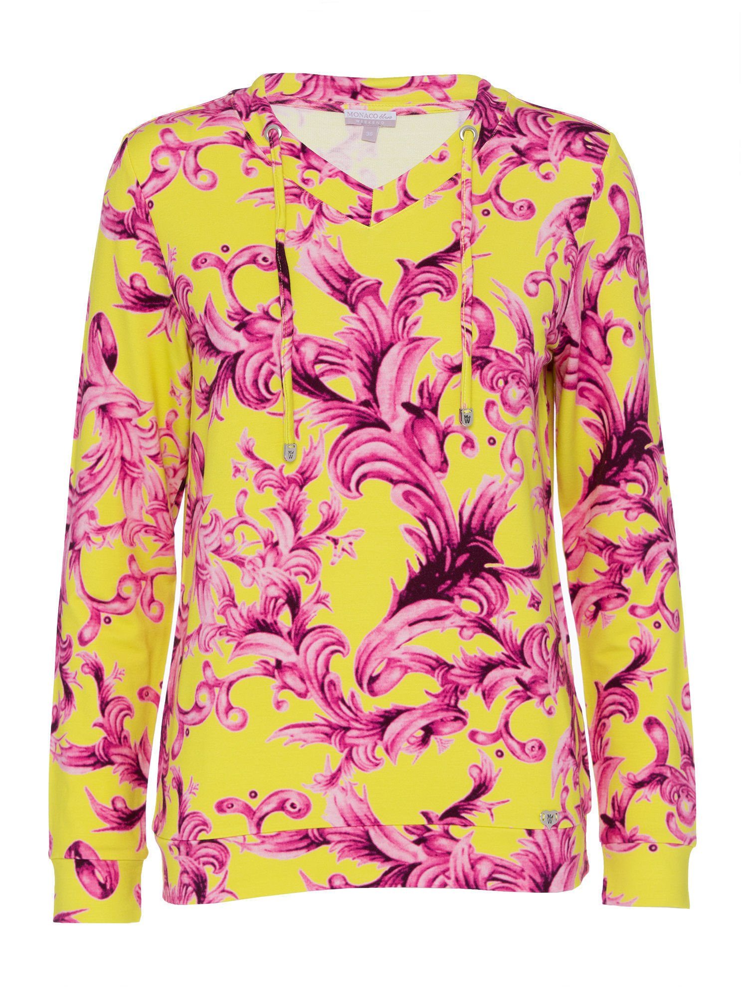 MONACO blue WEEKEND Langarmshirt Hoodie figurumspielend mit Renaissancedruc günstig online kaufen