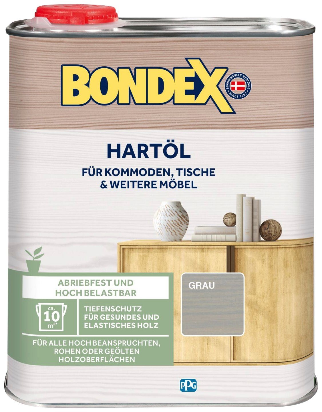 Bondex Holzöl HARTÖL, Weiß, 0,75 Liter Inhalt grau