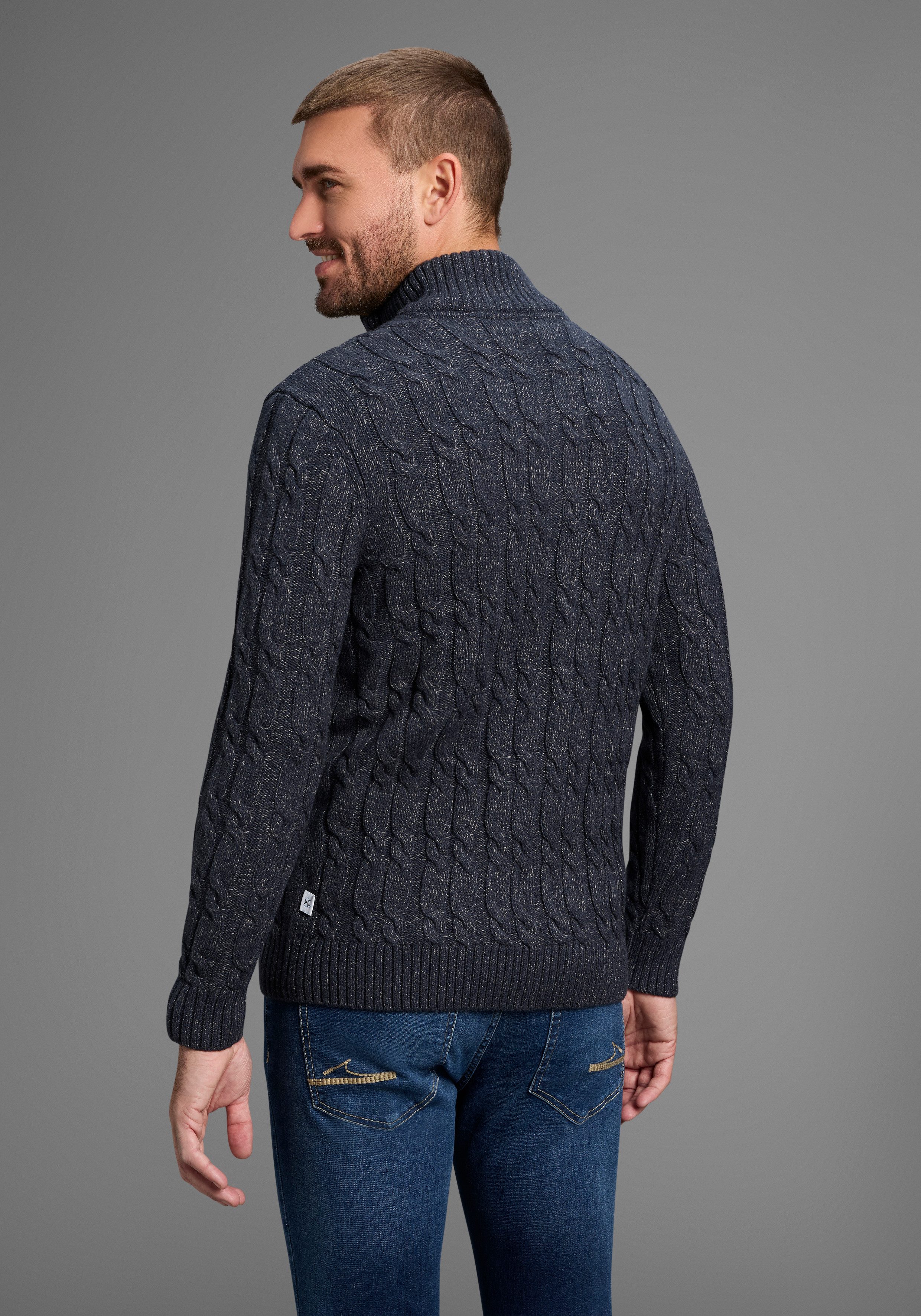 DELMAO Troyer Bis Größe 3XL mit Zopfmuster