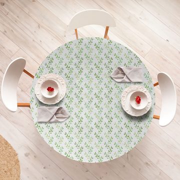 Abakuhaus Tischdecke Rundum-elastische Stofftischdecke, Grün Symmetrische Olive Leaves