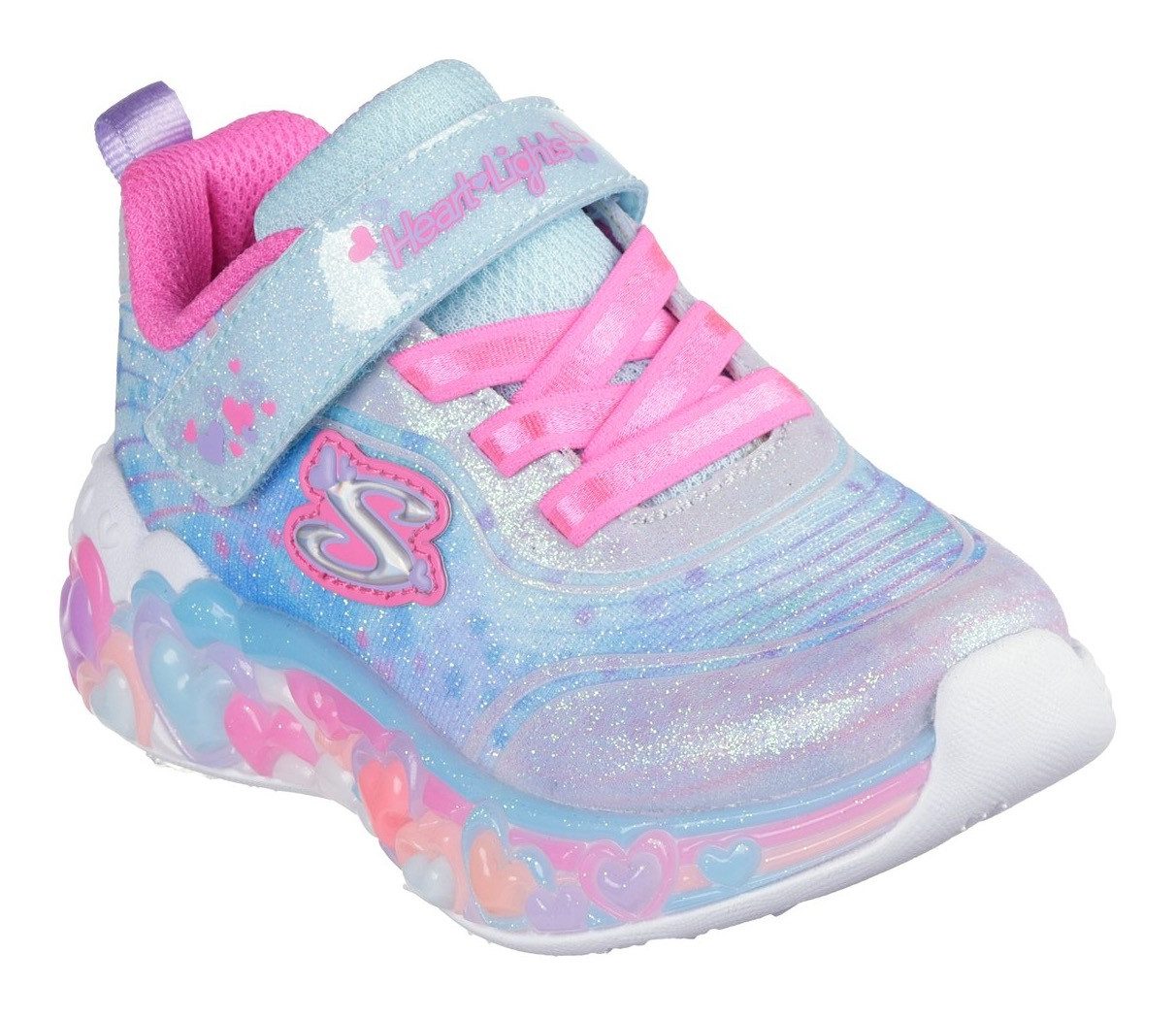 Skechers ETERNAL HEART LIGHTS Lauflernschuh, Blink,-Klettschuh mit Herz-Applikation, Größenschablone zum Download