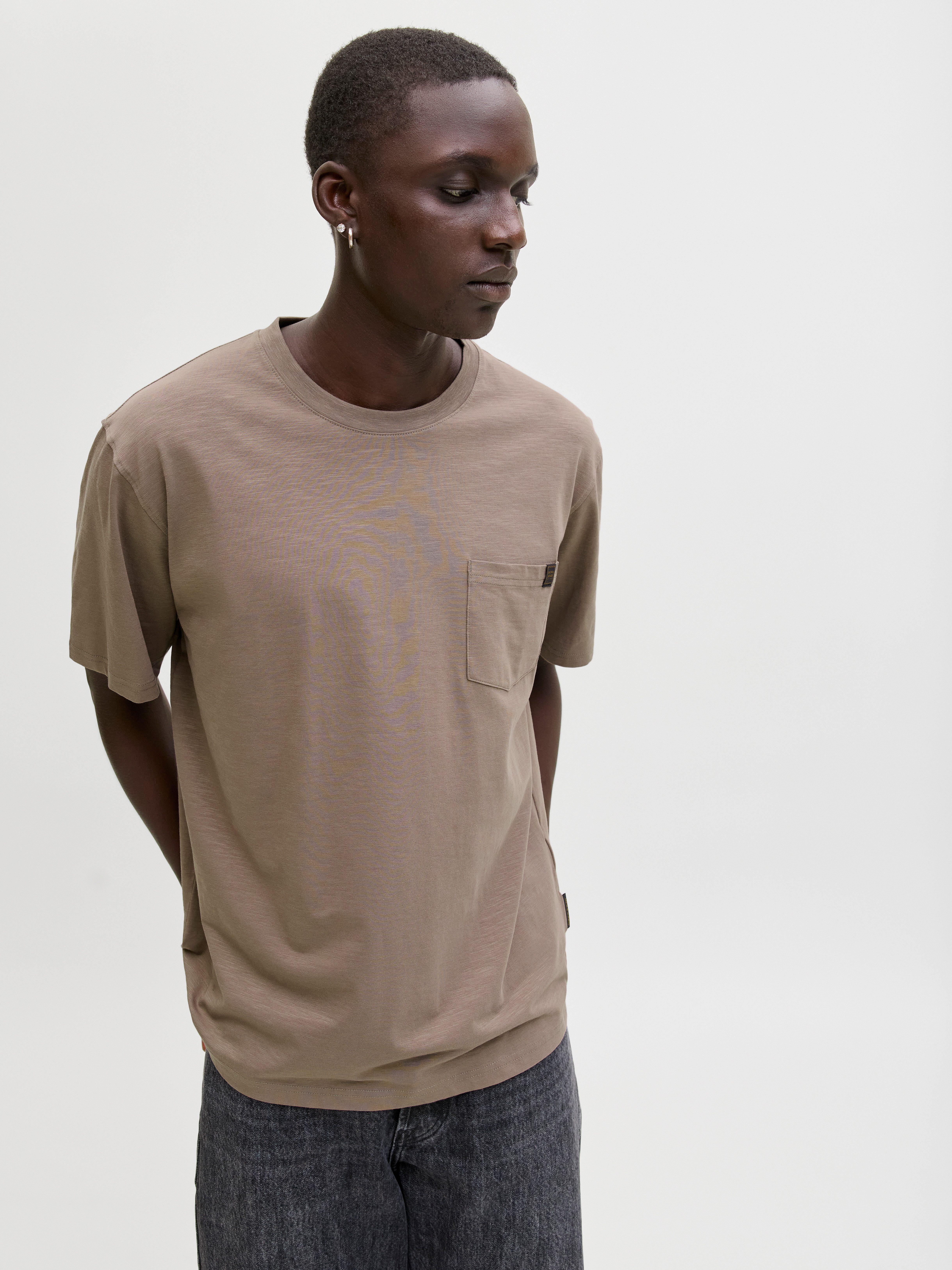 Jack & Jones Kurzarmshirt JJEDOVER SLUB TEE SS NOOS Baumwollmischung, relaxed fit