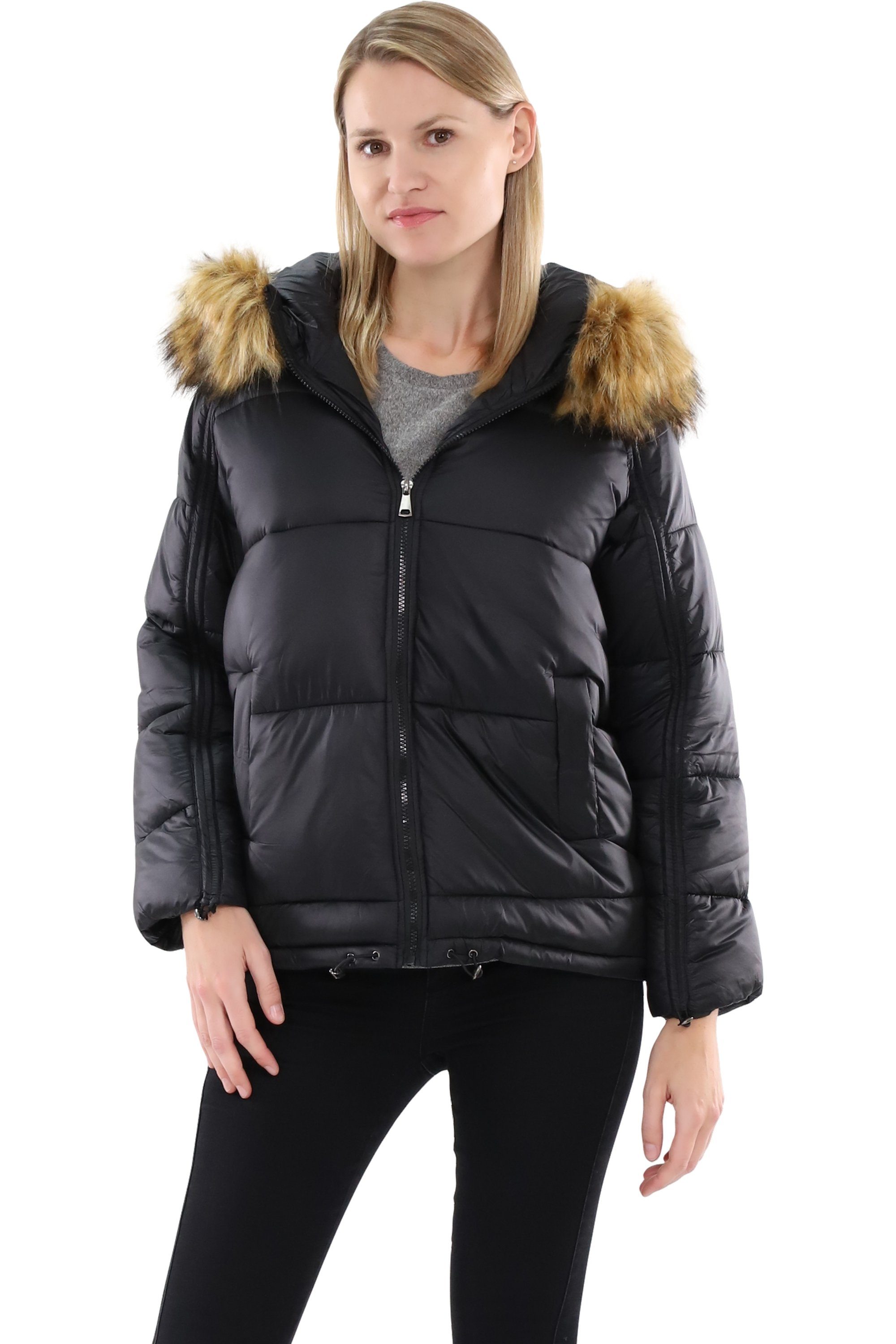 Steppjacke malito Damen Steppmantel, wattierter Wintermantel, Jacke mit Kapuze