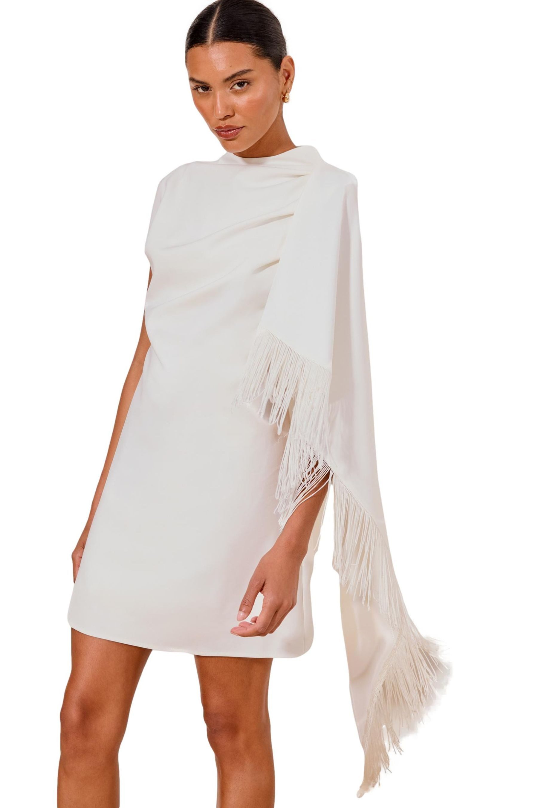 LIPSY Minikleid Lipsy Kurzärmeliges Minikleid aus Mesh mit Schal (1-tlg)