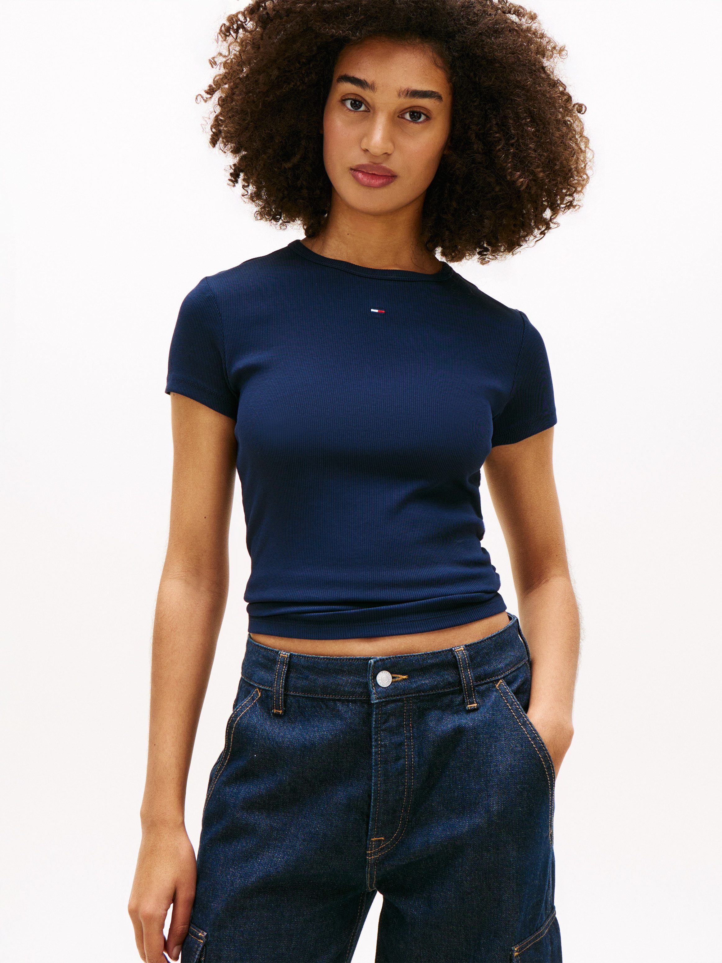 Tommy Jeans Kurzarmshirt TJW 2PACK SLIM ESSENTIAL RIB SS (Packung, 2-tlg., 2er-Pack) mit gerippter Struktur, Rundhals