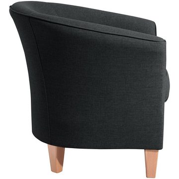 58 aufm Kessel Sessel Sessel Karine Bezug Flachgewebe (Leinenoptik) Buche natur / schwarz (Sparpreis inkl. Kostenlosem Versand, 1-St), hochwertig verarbeitet,bequemer Sitz