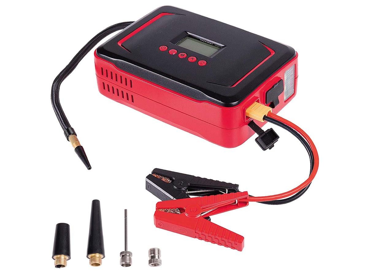 WALTER Li-Ion Motorrad-Starthilfe mit Kompressor Starthilfegerät 2000 mAh (12 V)