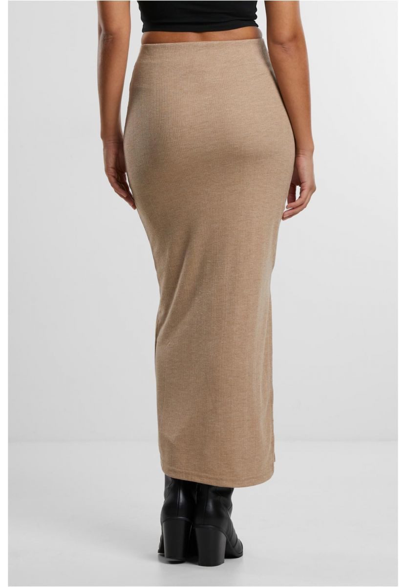 URBAN CLASSICS Sweatkleid Ladies Rib High Slit Skirt Rock Damen – Bild 3 von 5