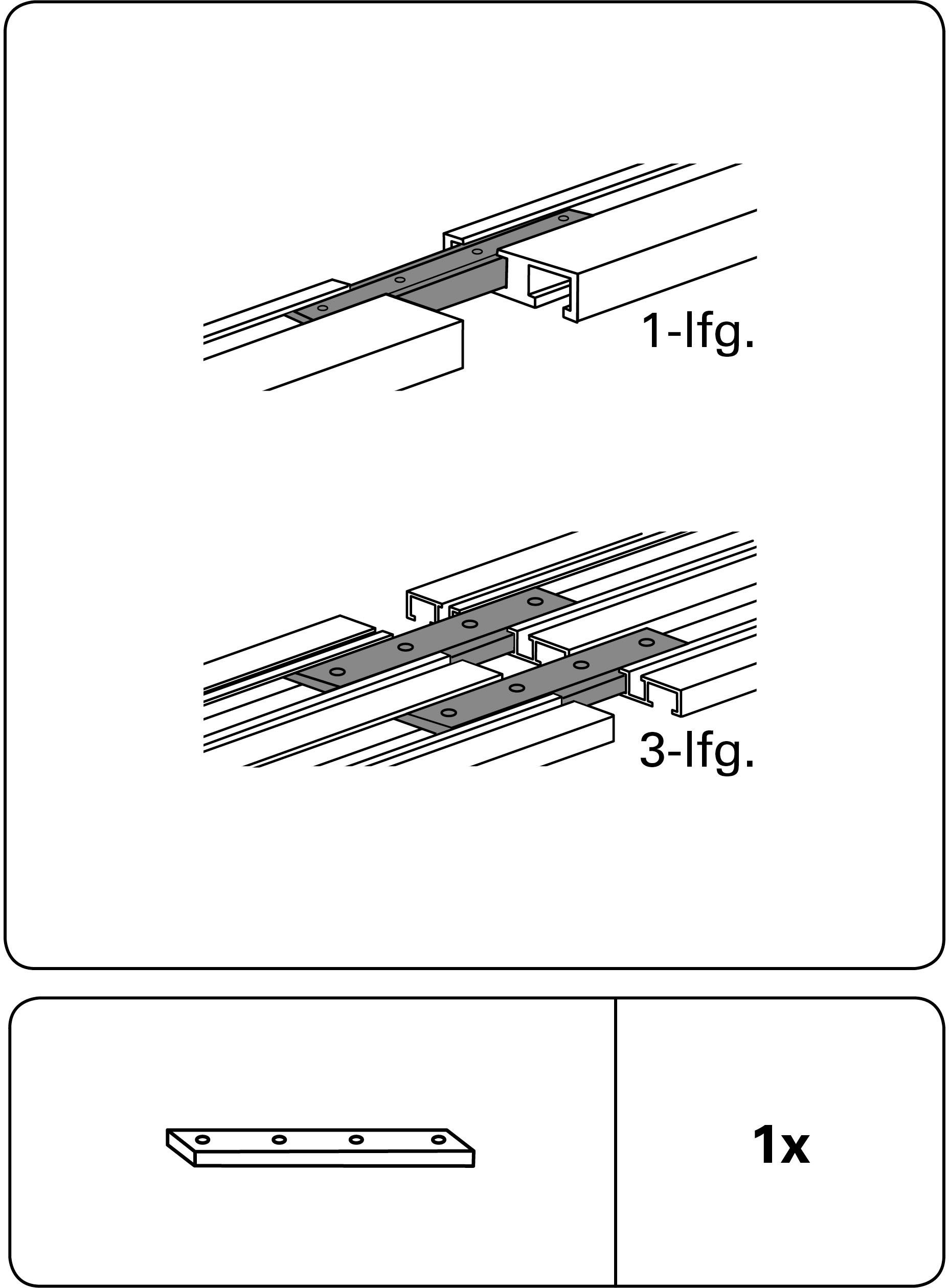 GARDINIA Gardinenstangenhalter Schienenverbinder, (1-St), Serie Aluminium-VHS Set – Bild 3 von 4