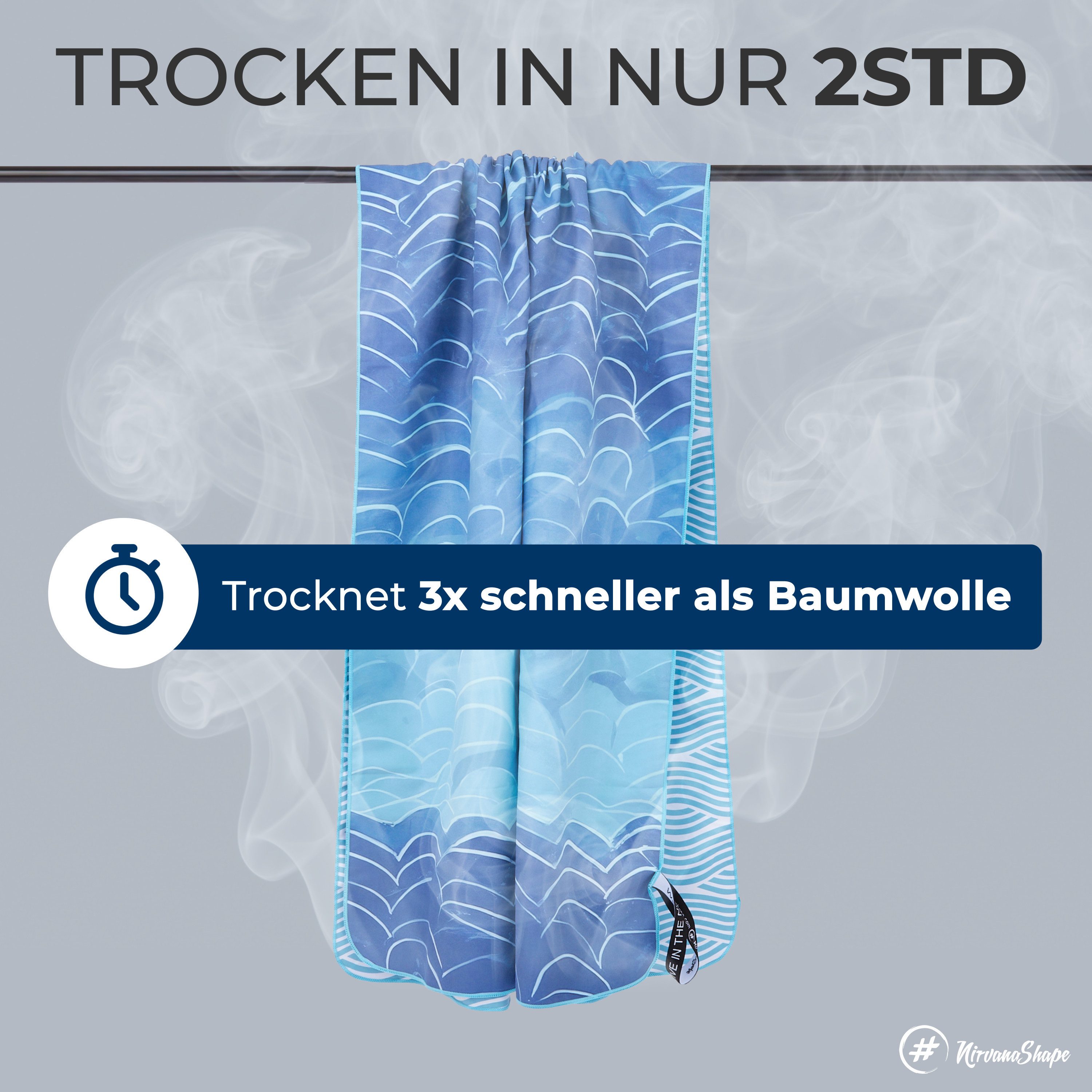 NirvanaShape Strandtuch Reise Handtuch Strandtuch XXL - Strandhandtuch, Mikrofaser Badetuch – Bild 5 von 5
