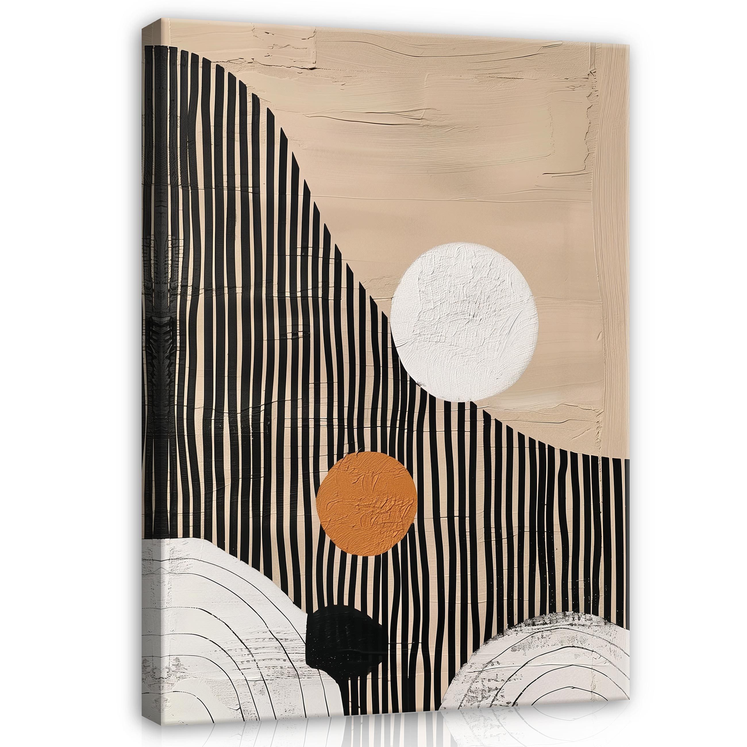 Leinwandbild Abstrakt Boho Beige Wandbilder XXL Wand Deko Bilder Modern