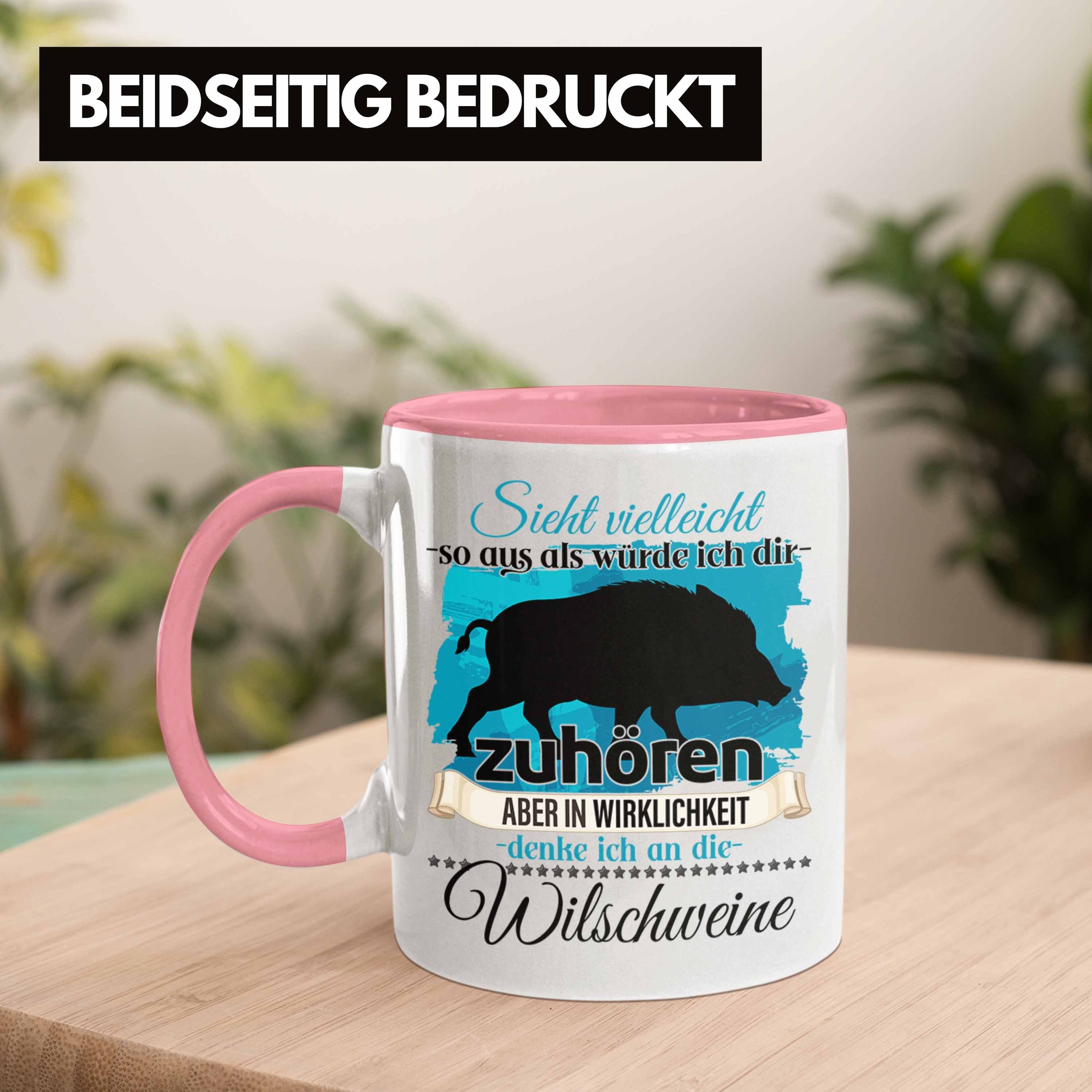 Tasse Tasse Trendation L Geschenkidee Rosa Jäger Wildschwein Geschenk Liebhaber - Trendation