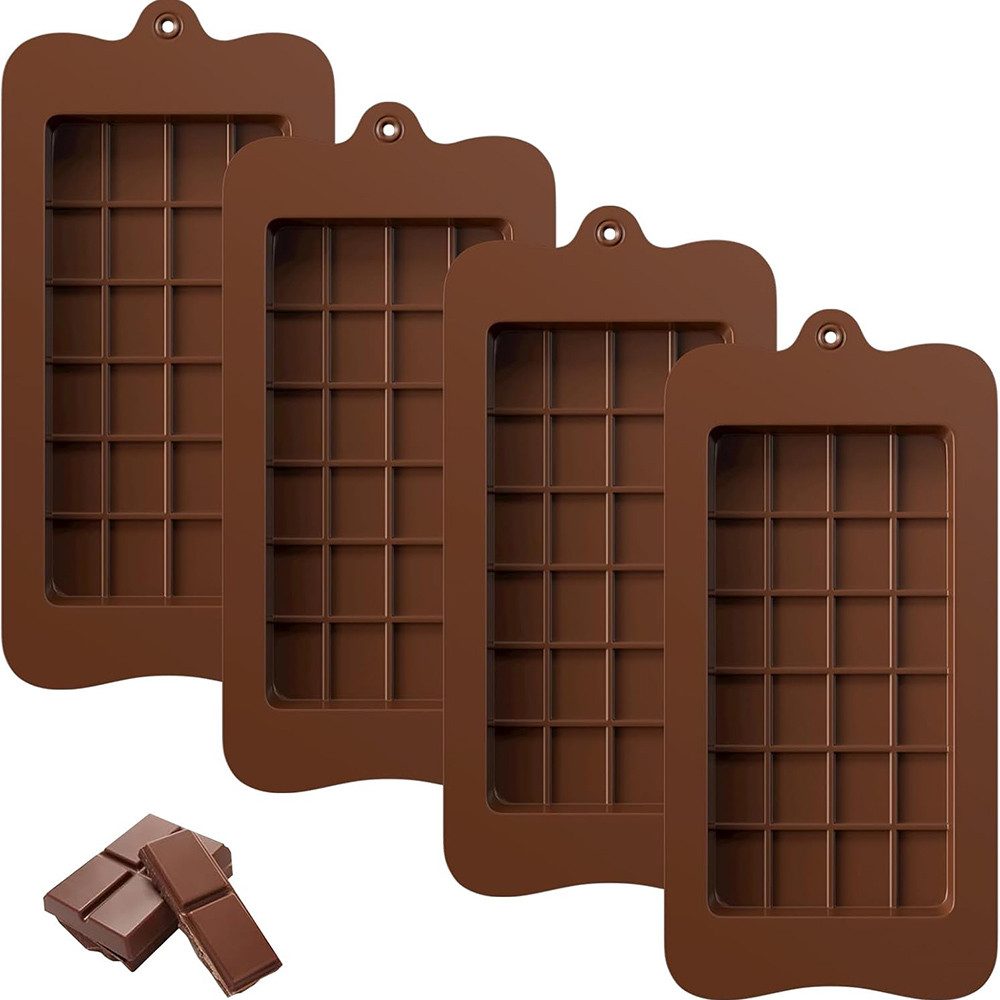 Coonoor Modellierwerkzeug Schokoladenform Silikon,Schokolade Mold, Weihnachts-Schokoladenform, (4 St)