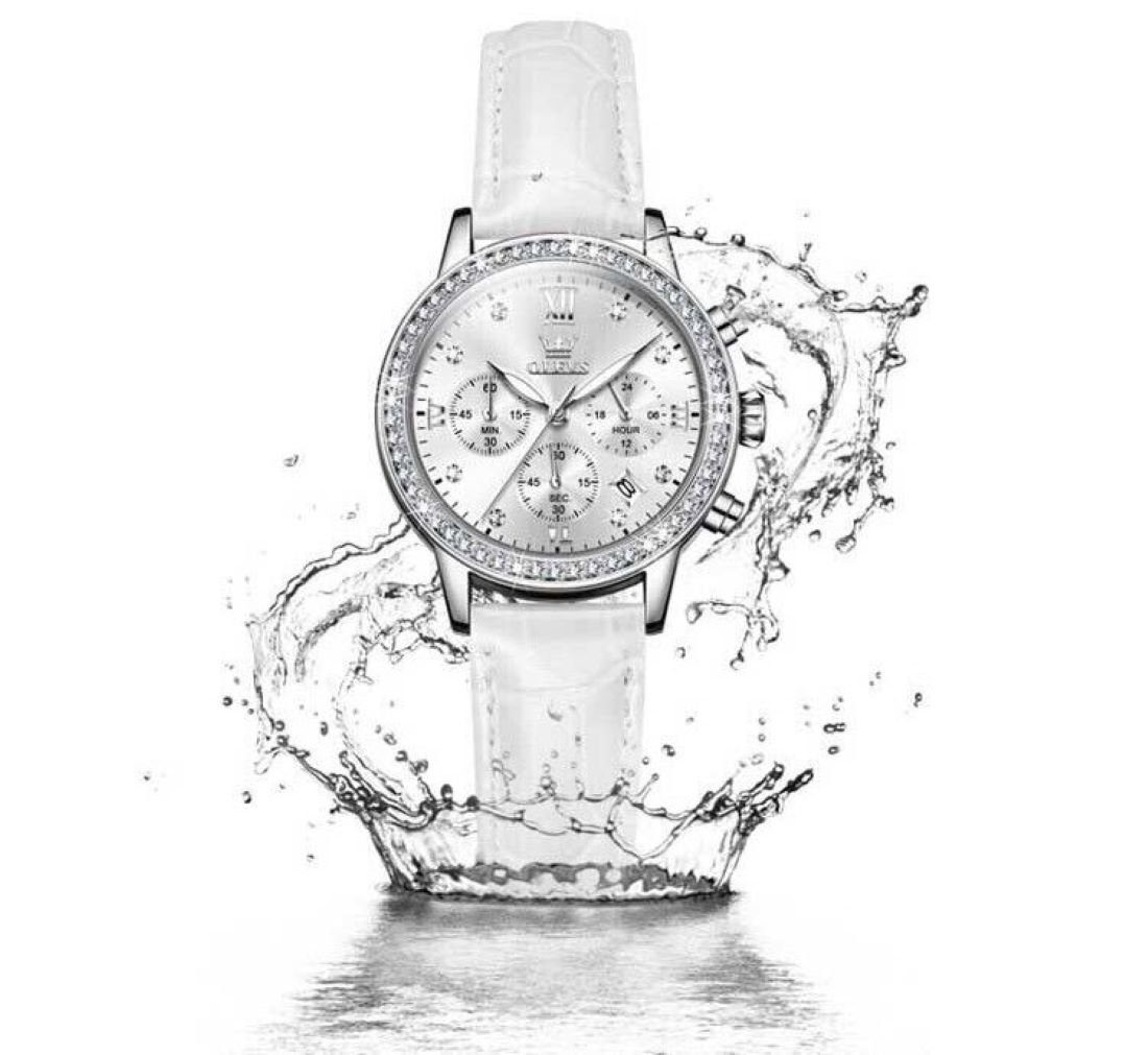 Uhr Tidy Damen Armband Luxus elegante Lederarmband Quarzuhr Chronograph, Uhrenbox
