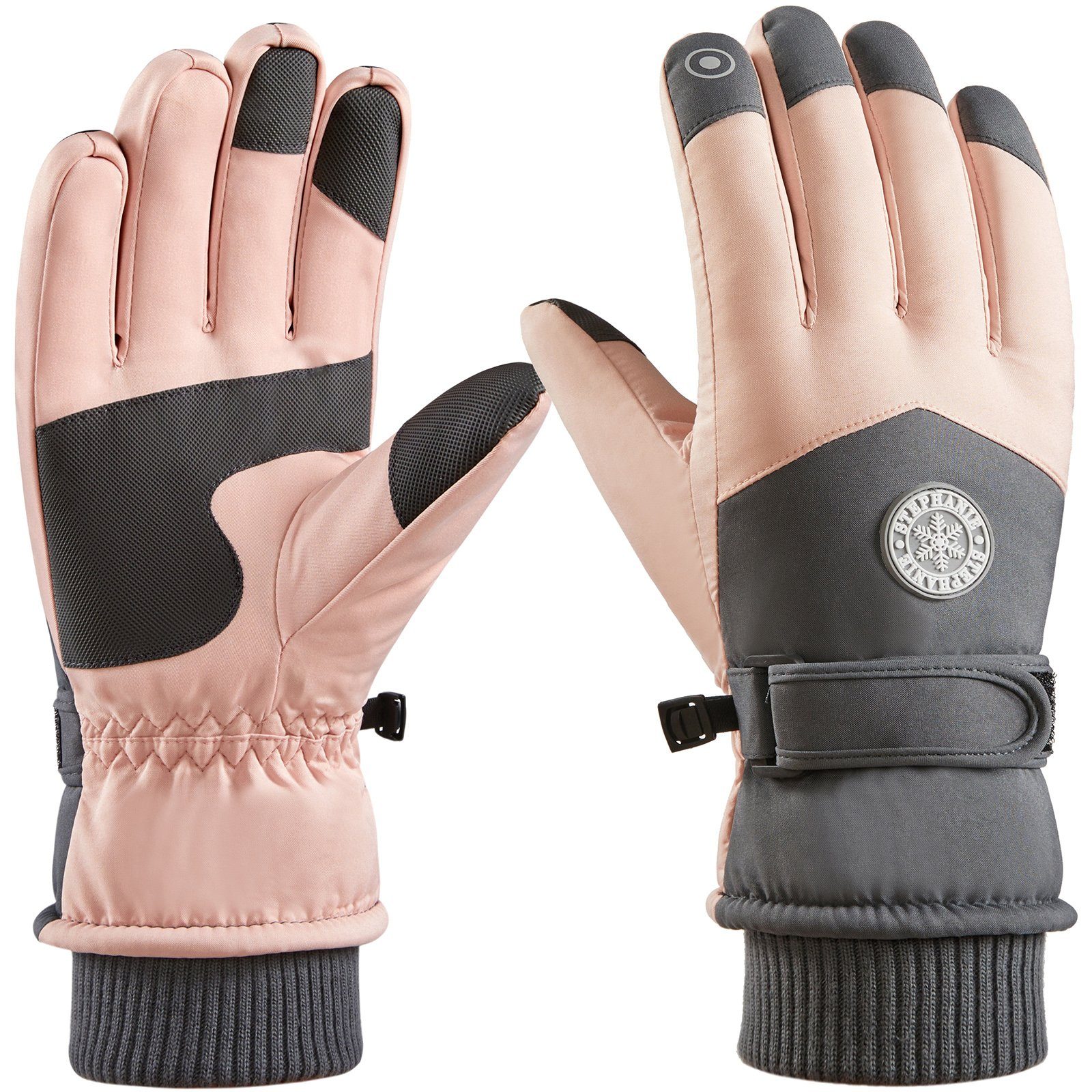 Sunicol Fahrradhandschuhe -30°F Wasserdichter Touchscreen Thermo Snowboardhandschuhe Gepolsterte Herren Damen Skihandschuhe Warme Winterhandschuhe
