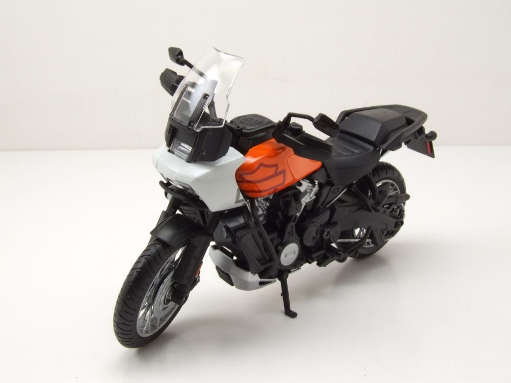 Maisto® Modellmotorrad Harley Davidson Pan America 1250 2021 orange weiß, Maßstab 1:12