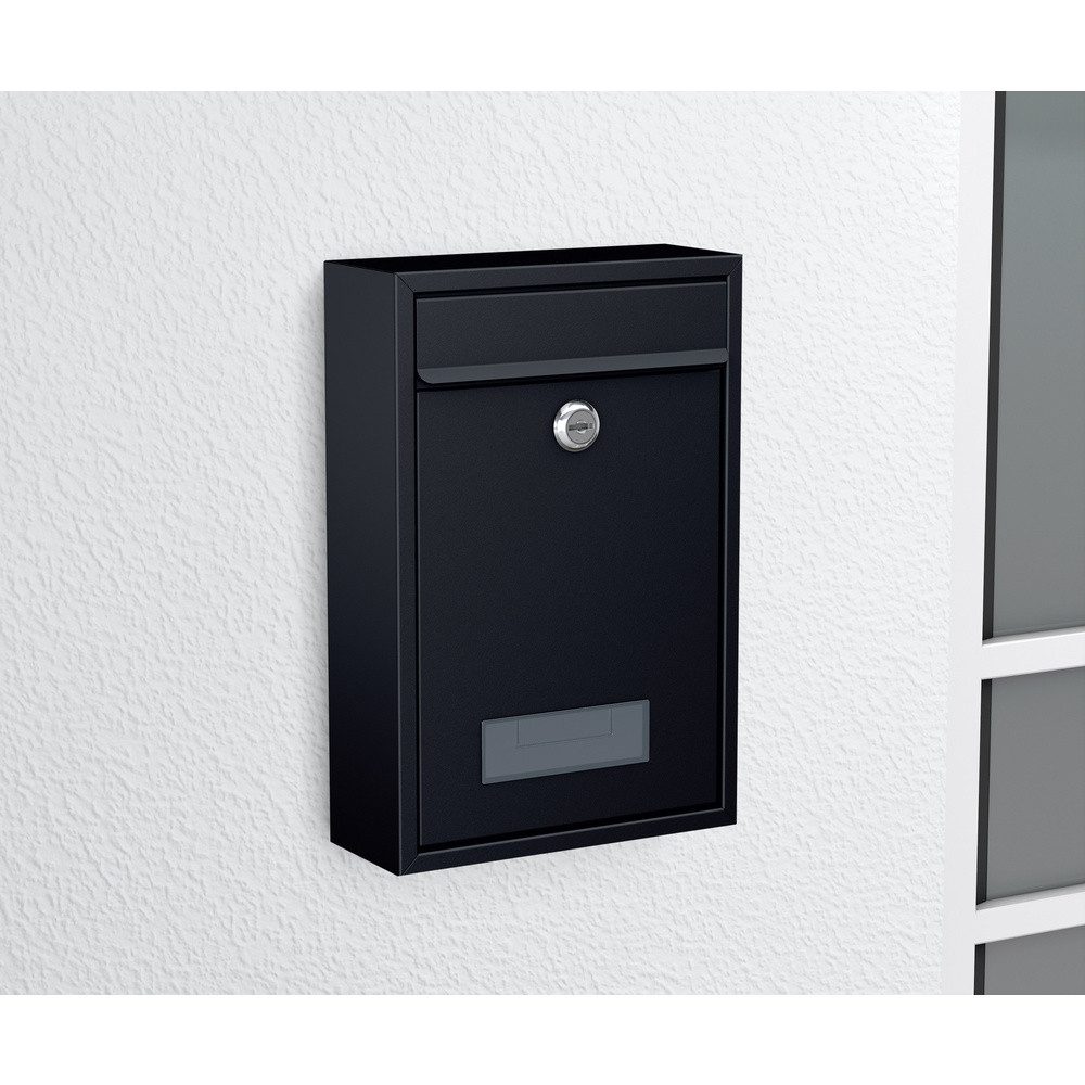 BASI Briefkasten Basi 2170-1305 BK 100M Briefkasten Stahl Anthrazit (matt) Schlüsselsch