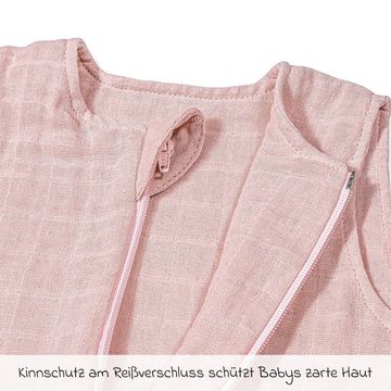 Makian Schlafsack Puder, leichter Baby Sommer Schlafsack ohne Ärmel Gr. 70 cm - 100% Baumwolle