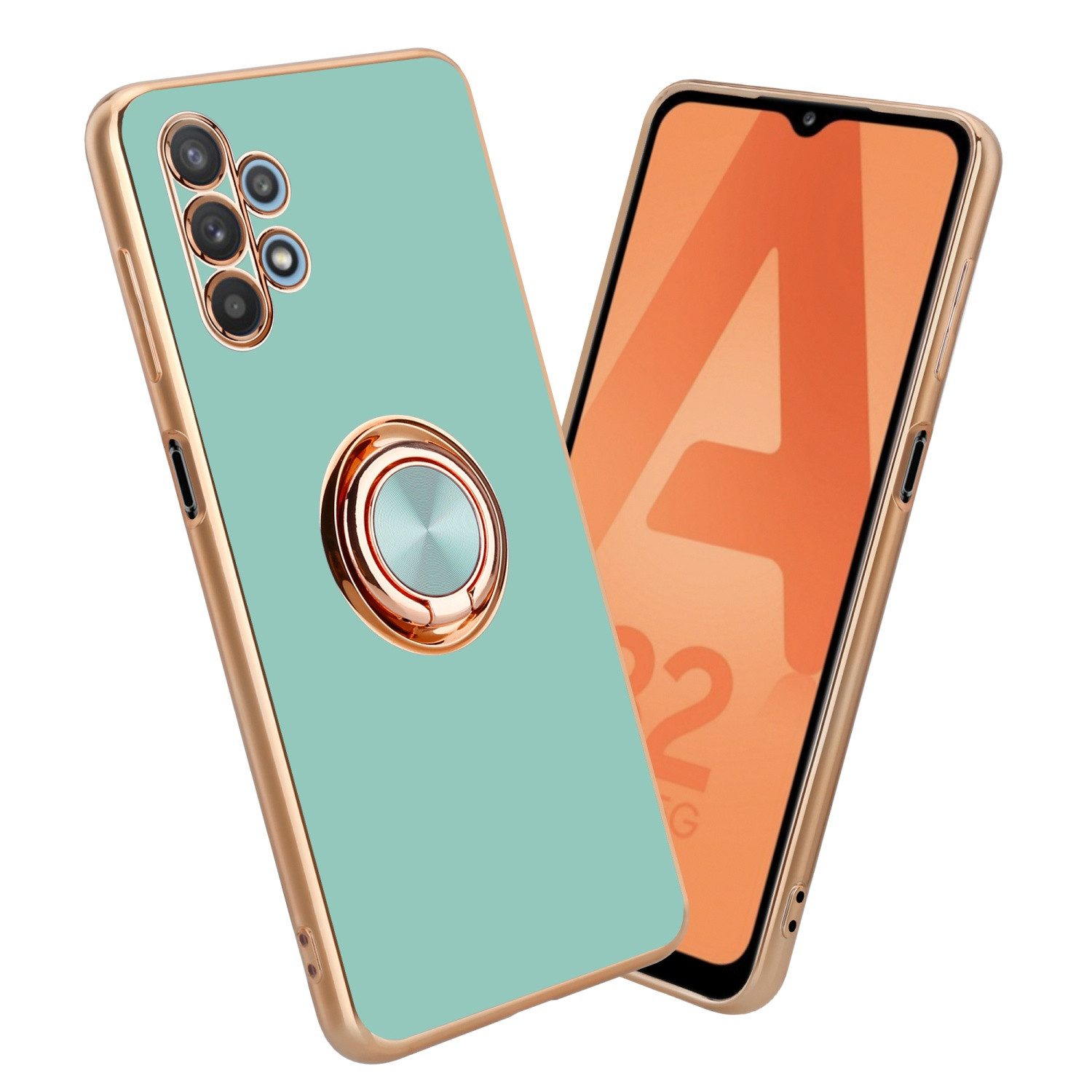 Cadorabo Handyhülle für Samsung Galaxy A32 5G Hülle Samsung Galaxy A32 5G, Schutzhülle - TPU Silikon Hülle - mit Kameraschutz und Ring