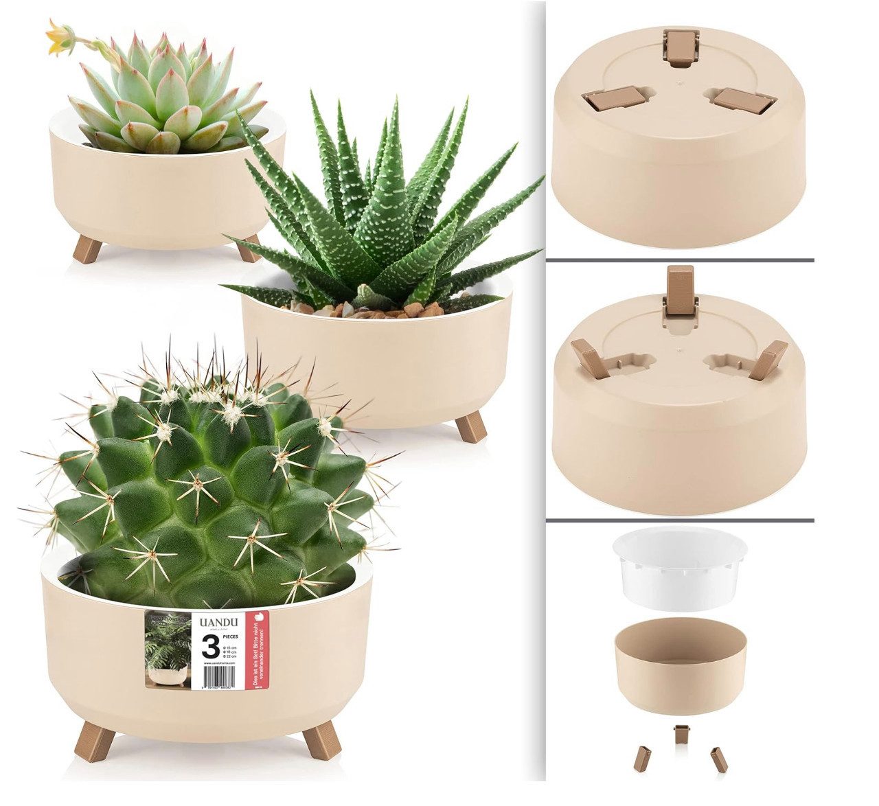 uandu home Blumentopf Set 3 Größen, günstig online kaufen