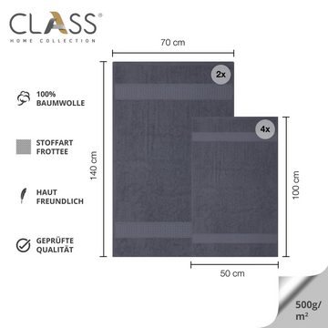 CLASS HOME COLLECTION Handtuch Set 6 TLG Frottee Handtücher Set, 100% Baumwolle, (Set, 12-tlg)