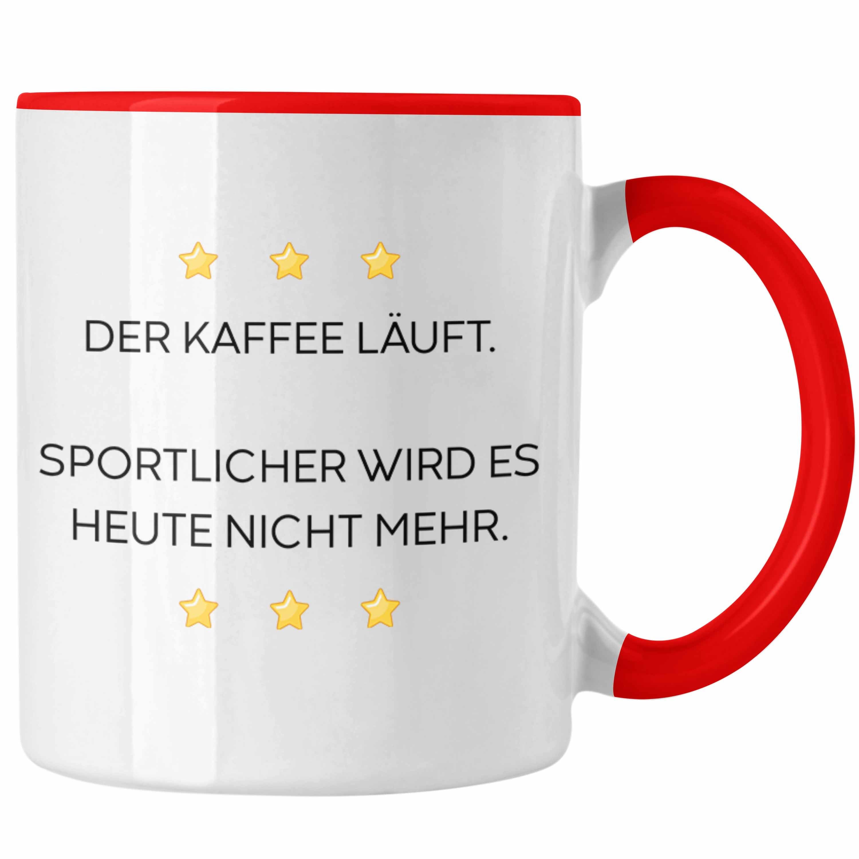 Trendation Tasse Trendation - Lustige Tasse mit Spruch für Frauen Männer Arbeit Büro Lustig Tassen Becher mit Sprüchen Kollegin Geschenk Sarkasmus Sport Rot