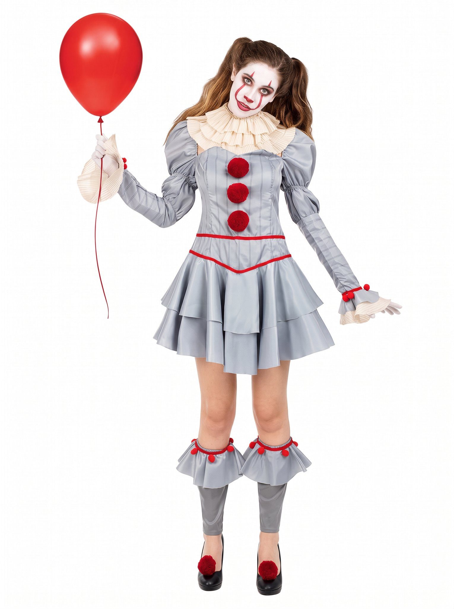Funidelia Clown-Kostüm Es Kapitel 2 – Pennywise Halloween Kostüm Damen, Das Remake des berühmten Horroclowns in der weiblichen Variante