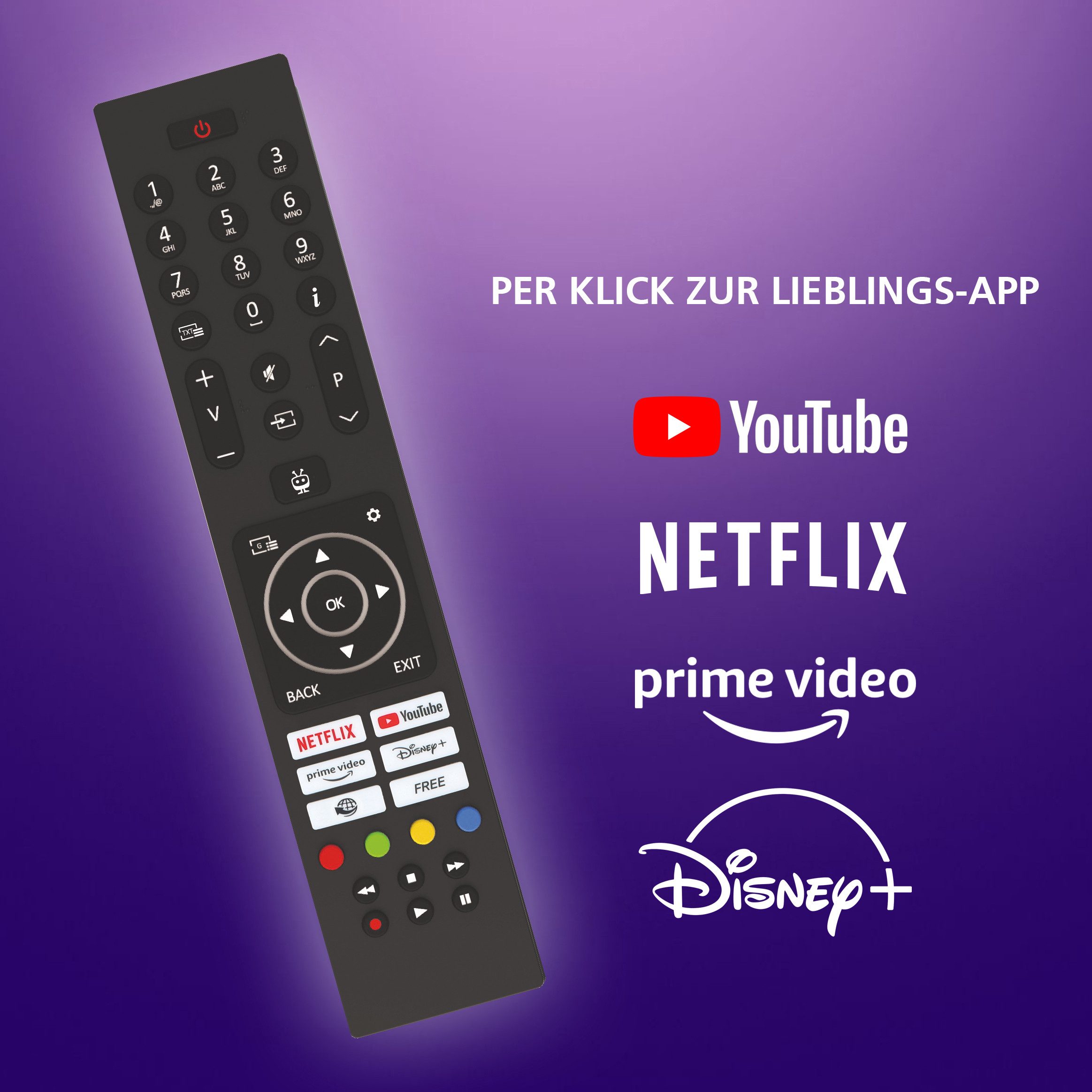 JVC LT-43VUQ3455 QLED-Fernseher (108 cm/43 Zoll, 4K Ultra HD, Smart TV powered by TiVo, Smart TV powered by TiVo, HDR Dolby Vision, Triple-Tuner, 6 Monate HD)