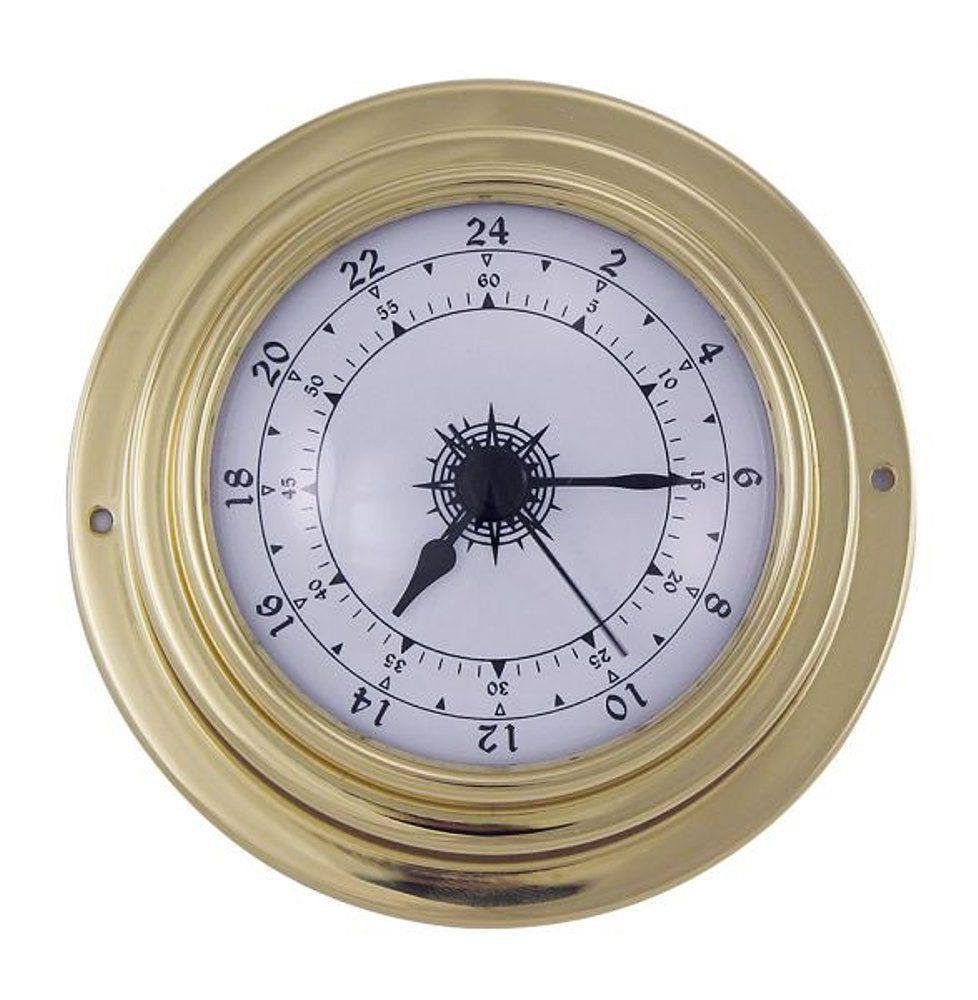 Linoows Uhr Schiffsuhr, 24 Stunden Messing Bootsuhr 10 cm