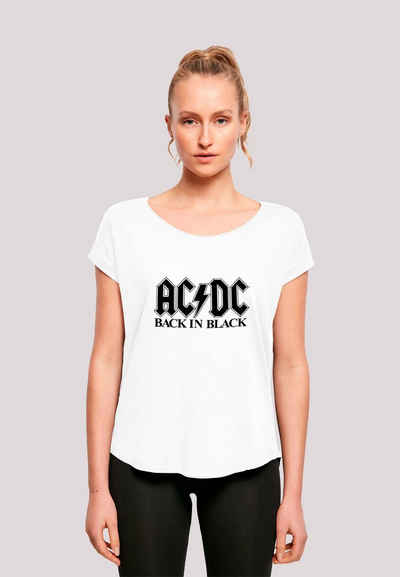 F4NT4STIC T-Shirt ACDC Back In Black Logo Ladies Long T-Shirt Print