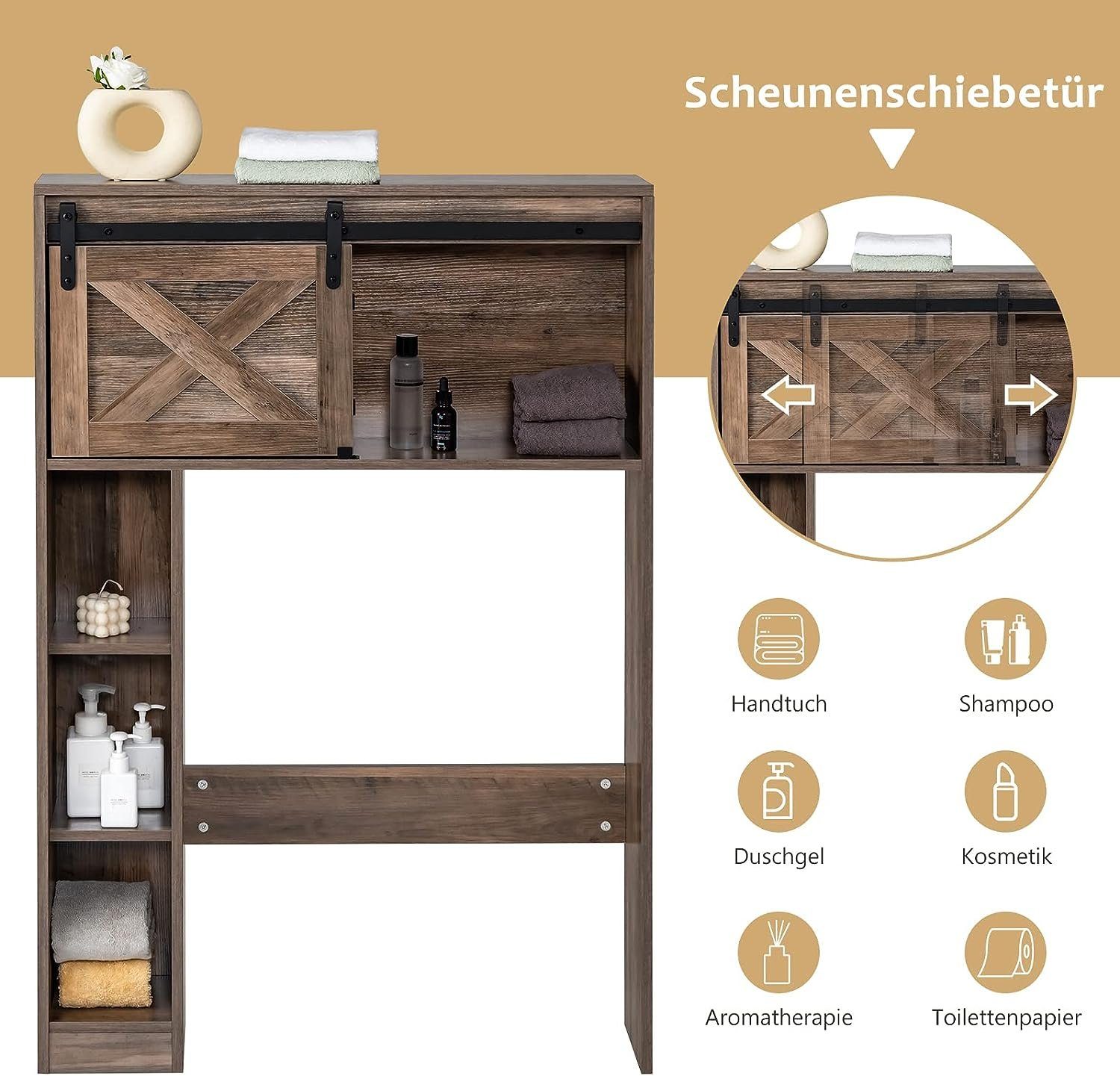 KOMFOTTEU Badregal Toilettenschrank, mit Ablagefächern, 84 günstig online kaufen