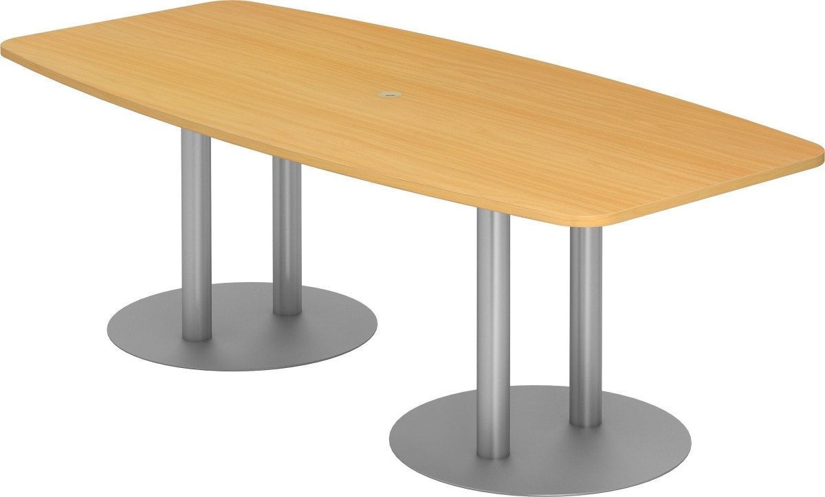 HAMMERBACHER Konferenztisch Konferenztisch T-Serie 220x103/83cmcm Säulenfuß buche/silber
