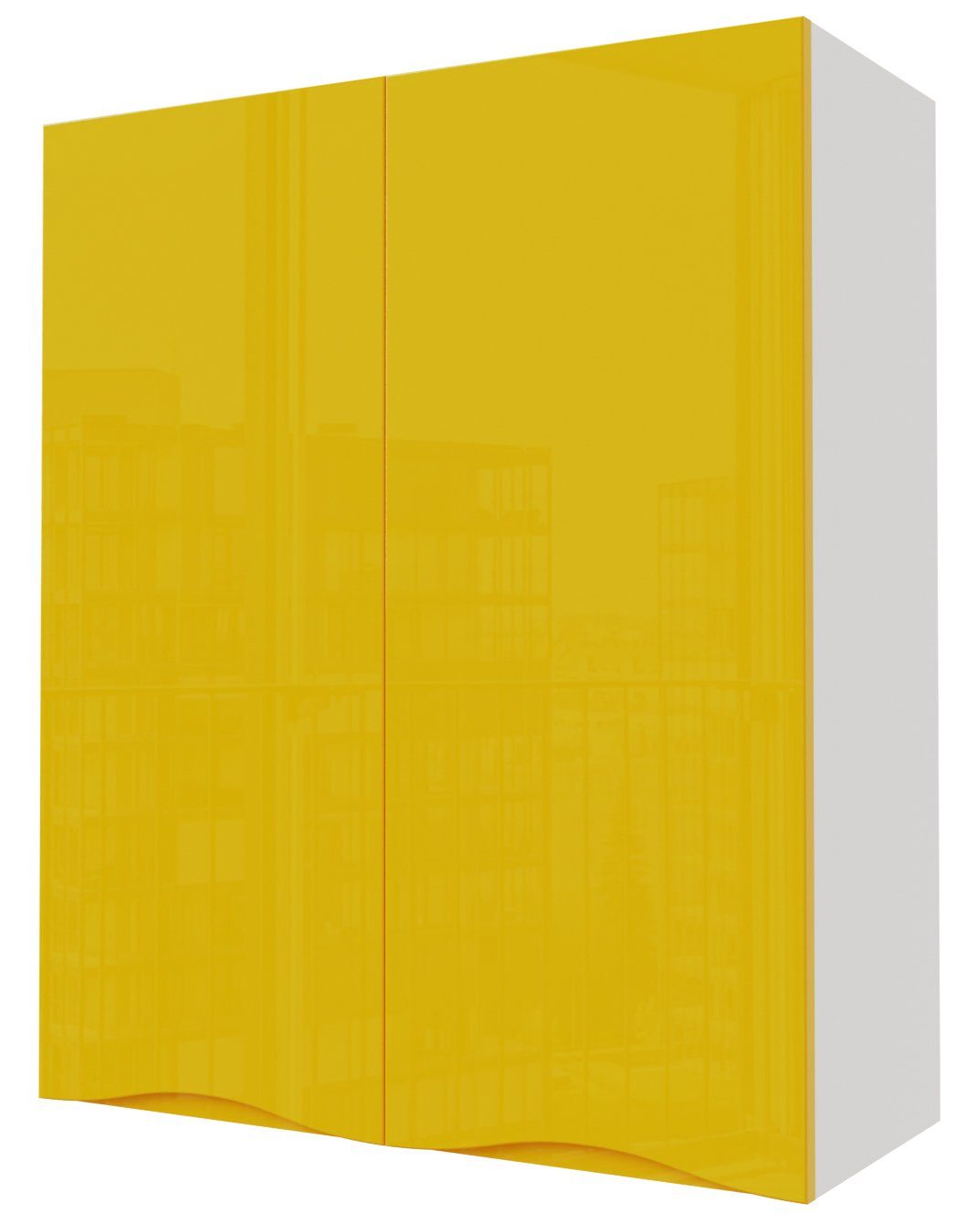 Feldmann-Wohnen Klapphängeschrank Napoli (Napoli) 80cm Front- und Korpusfarbe wählbar grifflos 2-türig RAL 1021 rapsgelb Hochglanz