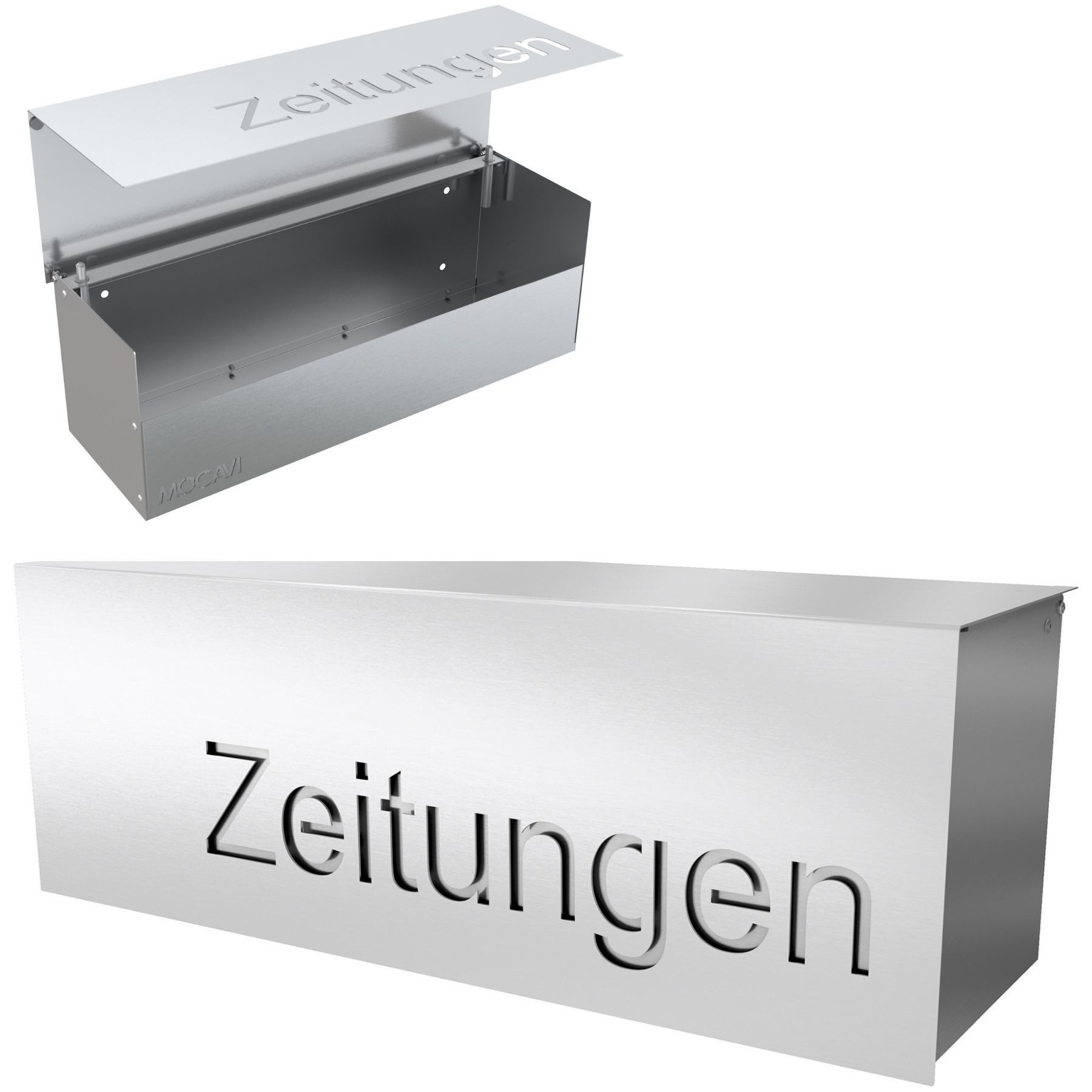 MOCAVI Zeitungsrolle Zeitungsfach ZF2 Edelstahl geschlossen Zeitungen