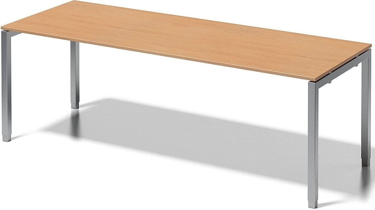 Bisley Schreibtisch Schreibtisch Cito BxTxH 220x80x65-85cm buche Gestell silber