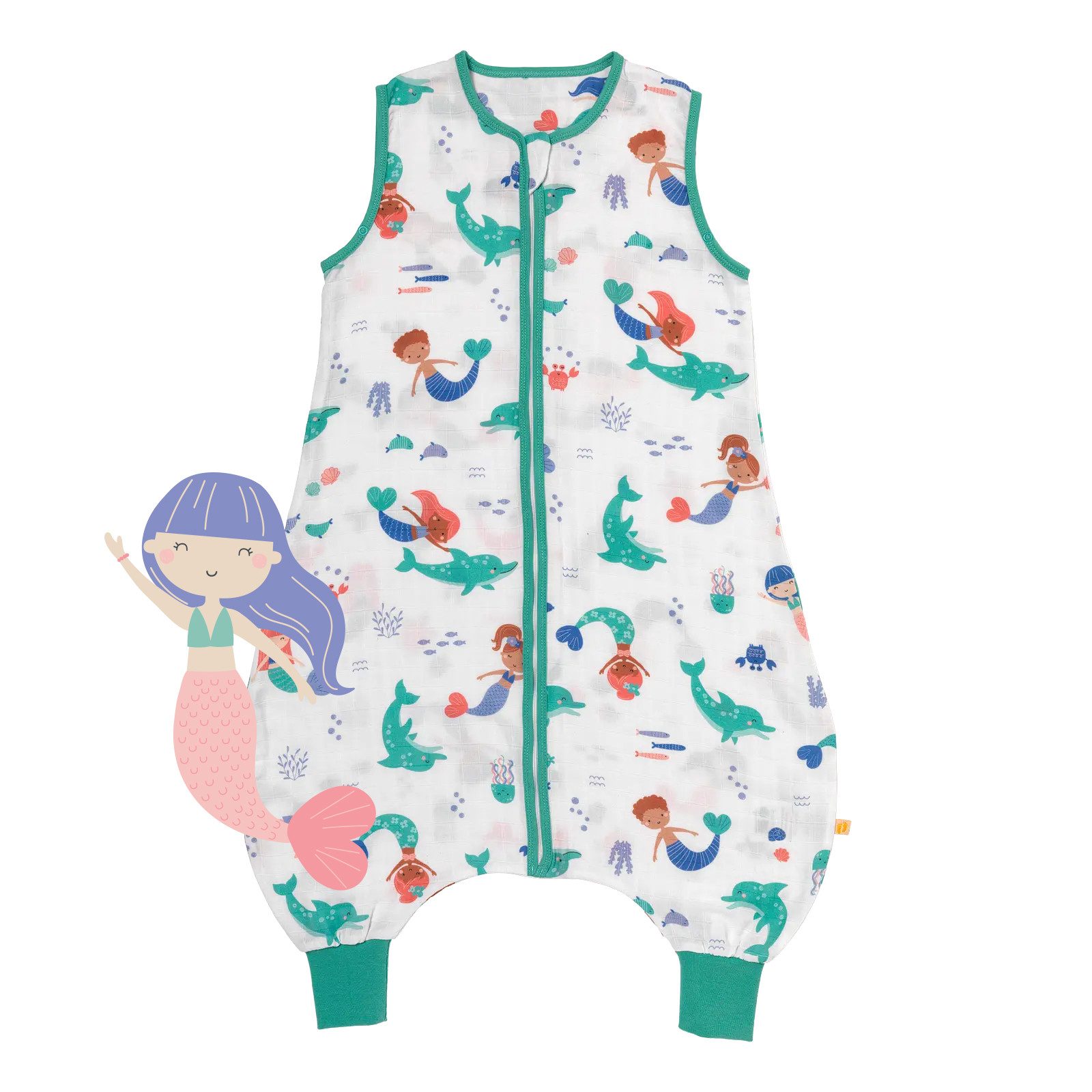 Schlummersack Kinderschlafsack Musselin Schlafsack mit Füßen, 0.5 Tog OEKO-TEX zertifiziert