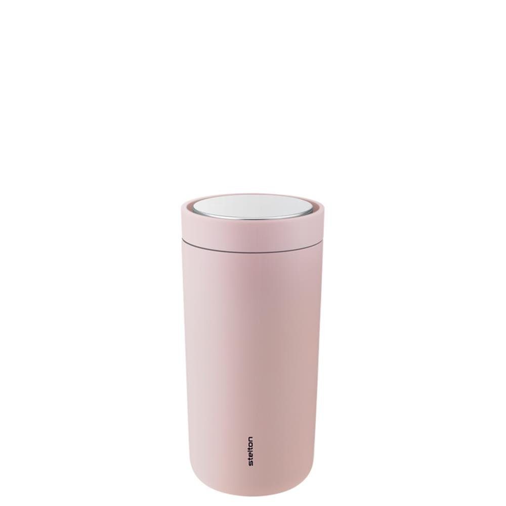 Stelton Thermobecher To Go ml, Edelstahl, für 400 Heiß- Kaltgetränke Soft Click Rose, Rosa, - und