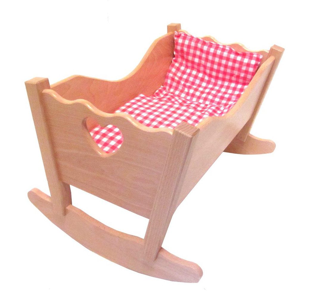 Holz-Wenzel Puppenwiege Holz Puppenwiege mit 3teiliger günstig online kaufen