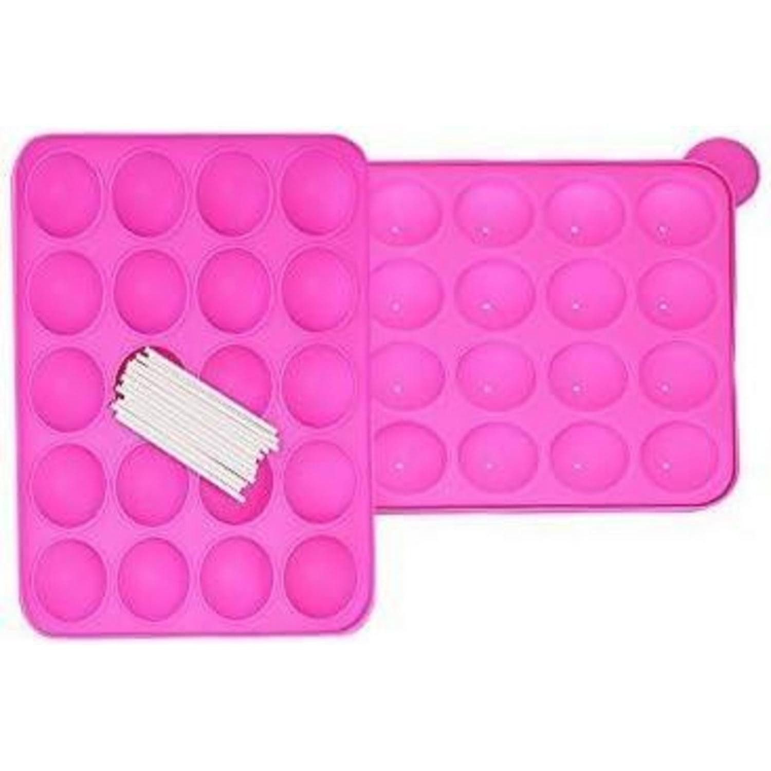 LuxusKollektion Cake-Pop-Form Silikon Cake Pop Form 20 rund rosa