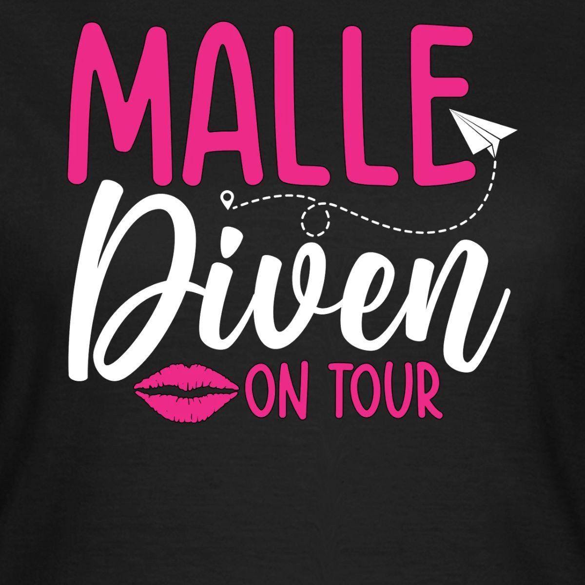 Spreadshirt T-Shirt Malle Diven On Tour Frauen T-Shirt (1-tlg) Slim Fit, fällt klein aus
