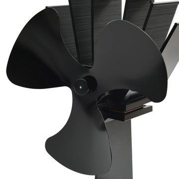 DOTMALL Kaminventilator Ofenventilator Wärmebetrieben 3 Blätter Schwarz