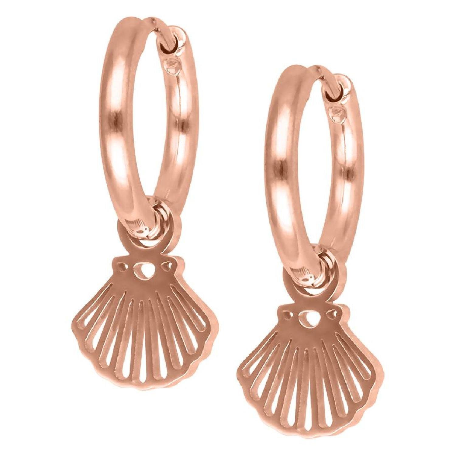 Paar Ohrhänger Little Shell Hoops - Roségold