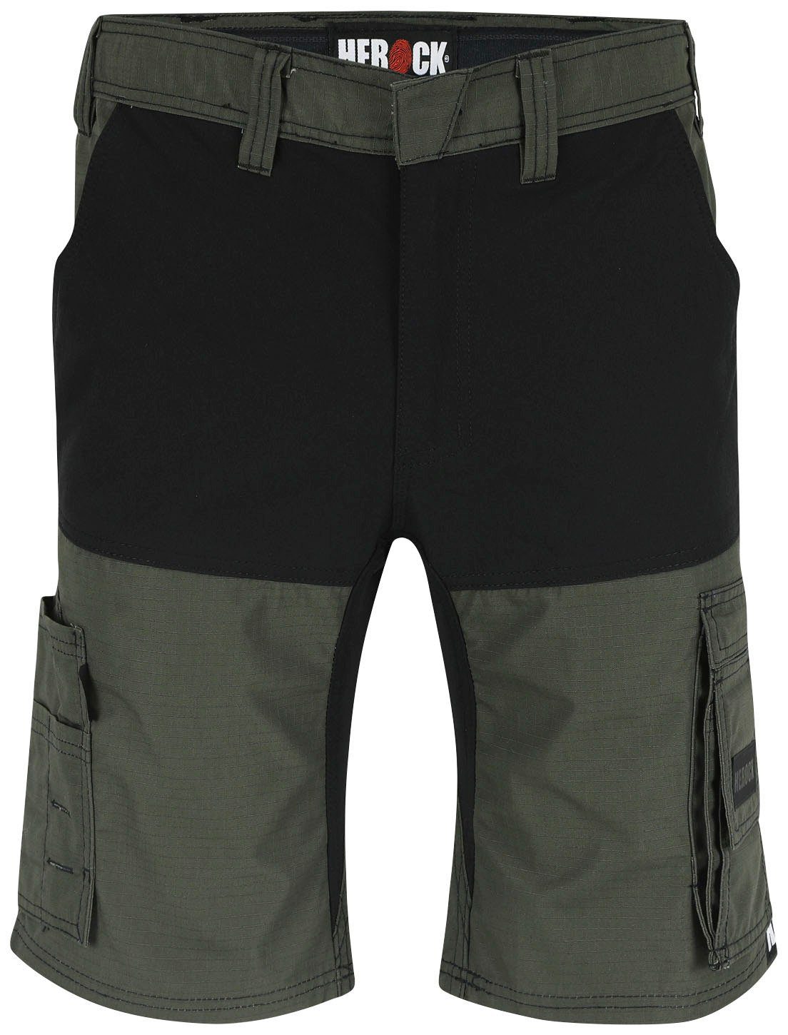 Multi-Pocket mit Herock HESPAR (1) BERMUDAS 4-Wege-Stretch, Arbeitshose Komfortabel, khaki Hammerschlaufe