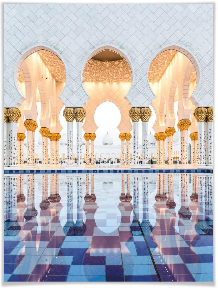 Moschee (1 Bild, Gebäude Dhabi, Sheikh Wandbild, Wandposter Abu Poster, St), Wall-Art Zayed Poster