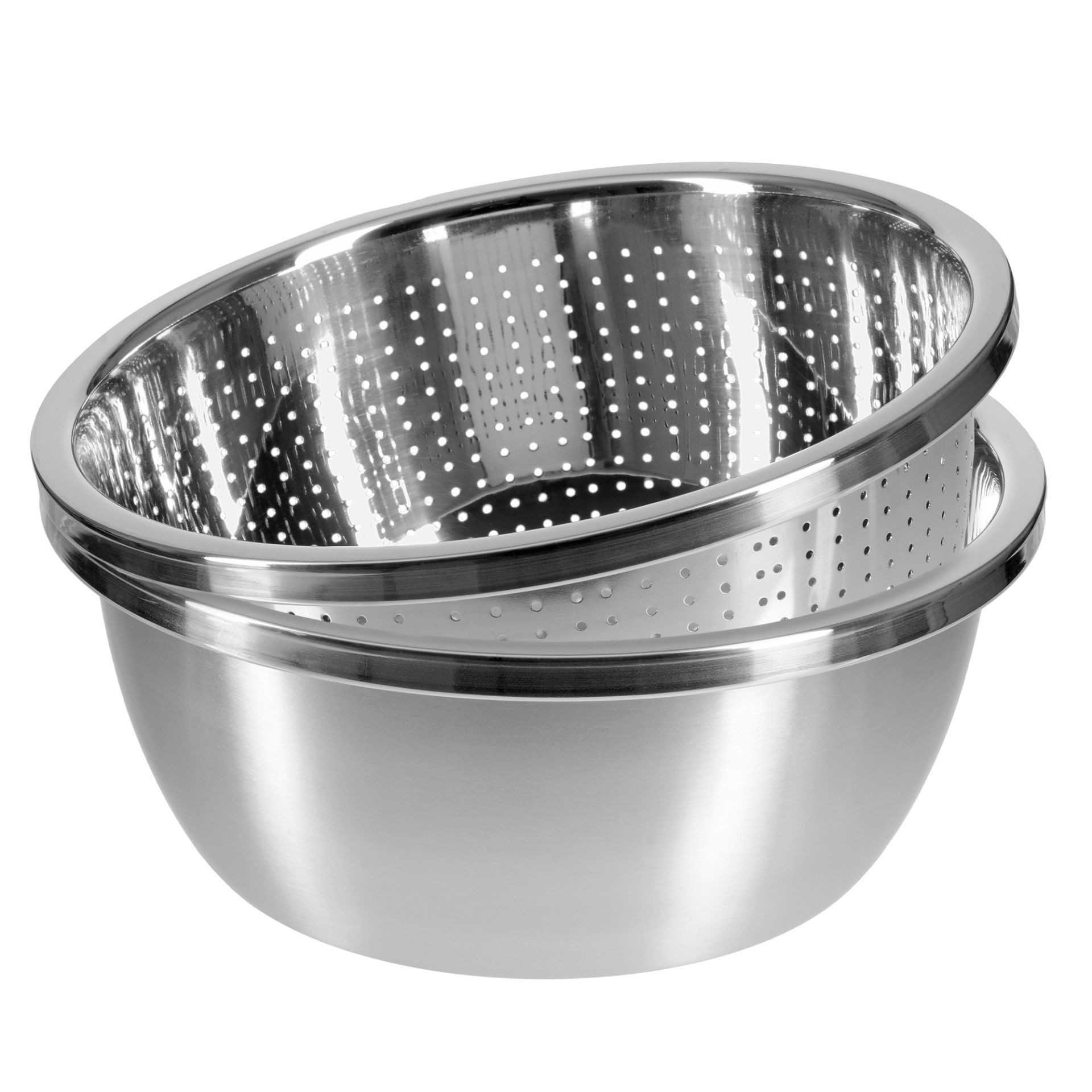 GRÄWE Seiher GRÄWE Edelstahl Seiher und Schüssel Set, Ø 28 cm, Edelstahl, GRÄWE Edelstahl Seiher und Schüssel Set, Ø 28 cm, 2-teilig
