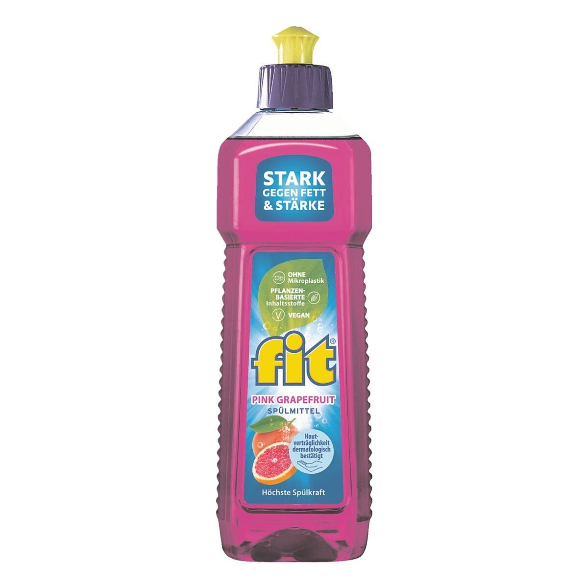 FIT GRUENEKRAFT Pink Grapefruit Geschirrspülmittel (500 ml, mit Aktiv-Formel, schonend zur Haut, vegan)