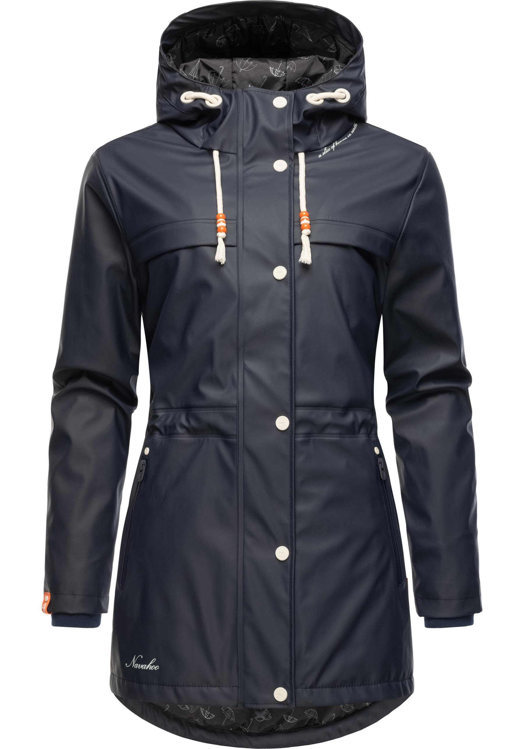 Navahoo Regenmantel Rainy Forest modischer navy Damen Outdoor Regenparka