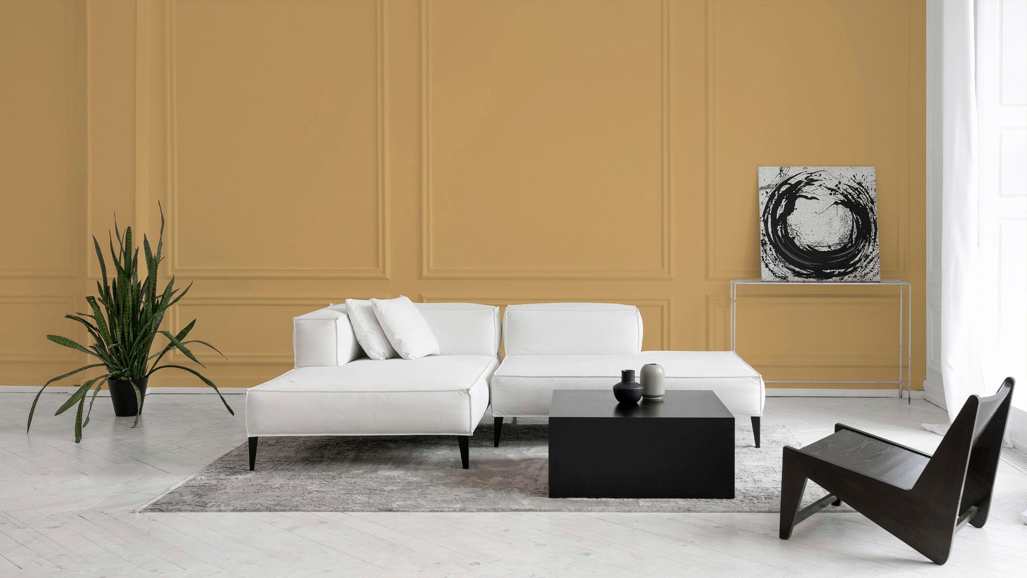 Wohnzimmer, c8011 Création A.S. Schlafzimmer, für Wandfarbe Flur und saffron Tuchmatt PURO smooth Farbwelt smooth Orange Premium Innenwandfarbe saffron, ideal Küche,
